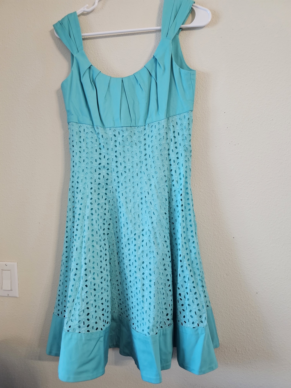 Maggy London Turquoise Eyelet Mini Dress